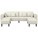 Sofa 3 pcs Creme 250 x 188 x 76 cm Fløjl