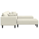 Sofa 3 pcs Creme 250 x 188 x 76 cm Fløjl