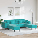Sofa 3 pcs Turkis 250 x 188 x 76 cm Fløjl