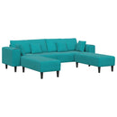 Sofa 3 pcs Turkis 250 x 188 x 76 cm Fløjl