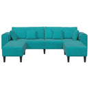 Sofa 3 pcs Turkis 250 x 188 x 76 cm Fløjl