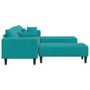 Sofa 3 pcs Turkis 250 x 188 x 76 cm Fløjl