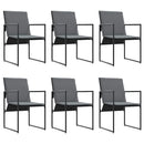 Have Spisebordssæt 7 pcs Sort Stål