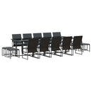 Have Spisebordssæt 15 pcs Sort Stål