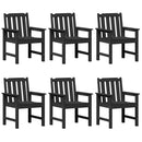 Have Stol 6 pcs Sort 65,5 x 59 x 88 cm Polyethylen