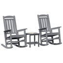 Gyngestol 3 pcs Lysegrå Polyethylen