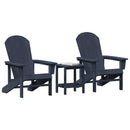 Have Stol 3 pcs Marineblå Polyethylen