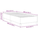 Box spring seng Mørkegrå 80 x 200 cm Velourstof
