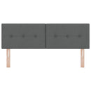 Højdejusterbart sengehoved med hovedgærde Mørkegrå 144 cm Stof