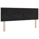 Hovedgærde Sort 160 cm Fløjl