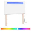 LED sengegavl Hvid 90 cm Faux læder