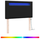 LED sengegavl Sort 100 cm Faux læder