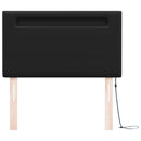 LED sengegavl Sort 100 cm Faux læder