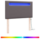 LED sengegavl Grå 100 cm Faux læder