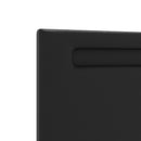 LED sengegavl Sort 144 cm Faux læder