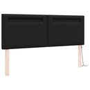 LED sengegavl Sort 144 cm Faux læder