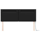LED sengegavl Sort 144 cm Faux læder
