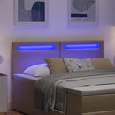 LED sengegavl Cappuccino 144 cm Faux læder