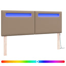 LED sengegavl Cappuccino 144 cm Faux læder
