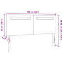 LED sengegavl Sort 160 cm Faux læder