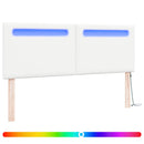 LED sengegavl Hvid 160 cm Faux læder