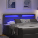 LED sengegavl Grå 180 cm Faux læder