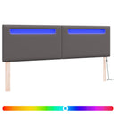 LED sengegavl Grå 180 cm Faux læder
