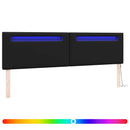 LED sengegavl Sort 200 cm Faux læder
