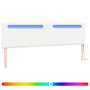 LED sengegavl Hvid 200 cm Faux læder