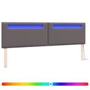 LED sengegavl Grå 200 cm Faux læder