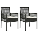 Have Stol med pude 2 pcs Sort 55 x 53 x 85 cm polyrattan