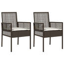 Have Stol med pude 2 pcs Brun 55 x 53 x 85 cm polyrattan