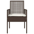 Have Stol med pude 2 pcs Brun 55 x 53 x 85 cm polyrattan