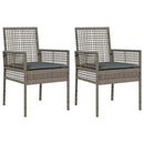 Have Stol med pude 2 pcs Grå 55 x 53 x 85 cm polyrattan