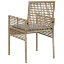 Have Stol med pude 2 pcs Beige 55 x 53 x 85 cm polyrattan