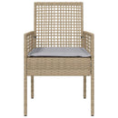 Have Stol med pude 2 pcs Beige 55 x 53 x 85 cm polyrattan