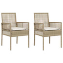 Have Stol med pude 2 pcs Beige 55 x 53 x 85 cm polyrattan