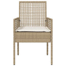 Have Stol med pude 2 pcs Beige 55 x 53 x 85 cm polyrattan