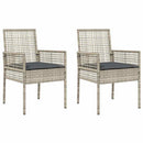 Have Stol med pude 2 pcs Lysegrå 55 x 53 x 85 cm polyrattan