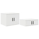 Opbevaringsskab 2 pcs Hvid 127 x 41 x 40 cm Konstrueret træ