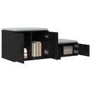 Opbevaringsskab 2 pcs Sort eg 127 x 41 x 40 cm Konstrueret træ