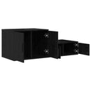 Opbevaringsskab 2 pcs Sort eg 118 x 41 x 40 cm Konstrueret træ