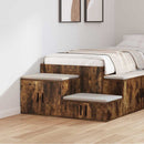 Opbevaringsskab 2 pcs Røget eg 118 x 41 x 40 cm Konstrueret træ