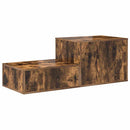 Opbevaringsskab 2 pcs Røget eg 118 x 41 x 40 cm Konstrueret træ