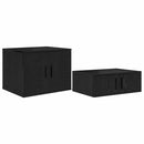 Opbevaringsskab 2 pcs Sort eg 103 x 41 x 40 cm Konstrueret træ