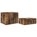 Opbevaringsskab 2 pcs Røget eg 103 x 41 x 40 cm Konstrueret træ