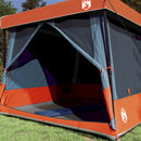 Camping Telt Sæt med tag 2 pcs Grå og orange Taffeta og Stof