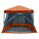 Camping Telt Sæt med tag 2 pcs Grå og orange Taffeta og Stof