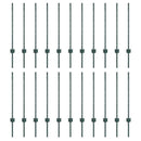 Indlejret hegnspost 22 pcs Grøn 120 cm Pulverlakeret stål