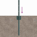 Indlejret hegnspost 44 pcs Grøn 120 cm Pulverlakeret stål